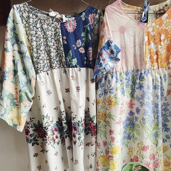 OOAK Handmade Babydoll Dress from Vintage Fabrics NWOT - Picture 3 of 3